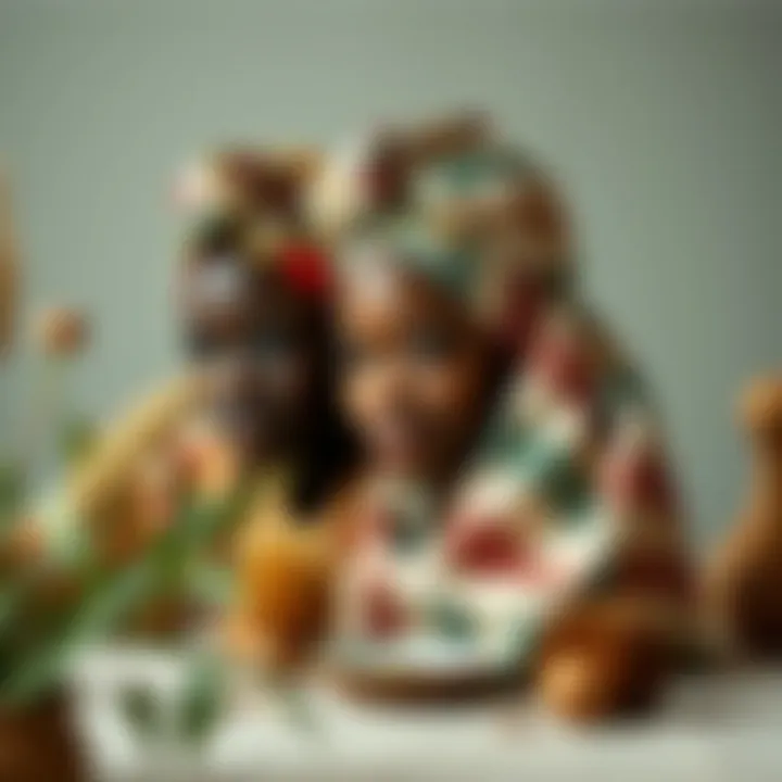 Sustainable Fabric Choices Eco-friendly fabric options for head wraps displayed with natural elements.