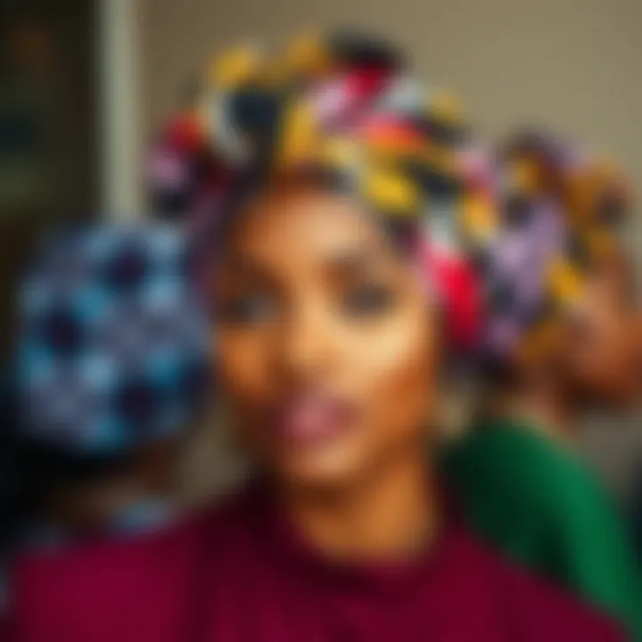 Contemporary Head Wrap Styles An elegant arrangement of head wraps styled in a contemporary fashion.