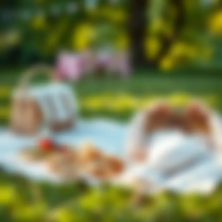 Elegant Outdoor Picnic Setup Elegant outdoor picnic setup on a blanket