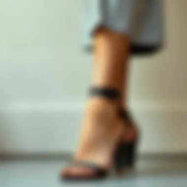 Chic Ensemble with Black Sandals Elegant black sandals enhancing a chic outfit