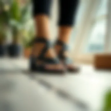 Sustainable Fashion and Black Sandals Sustainable fashion elements highlighted in black sandals