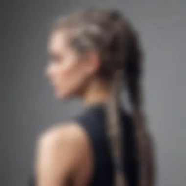 Stylish young individual showcasing braided hairstyle with silver accents