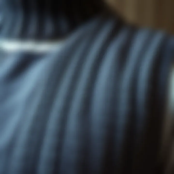 A close-up shot highlighting the intricate material composition of a slim fit sweater vest