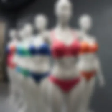 Stylish splicing tankini collection displayed on mannequins