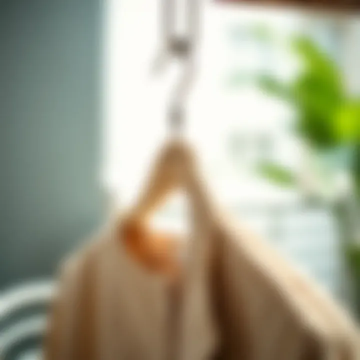 Eco-friendly design promoting sustainability in fashion Sustainable fabric-based pants hanger with clips