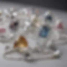 Elegant display of jewelry in cellophane bags