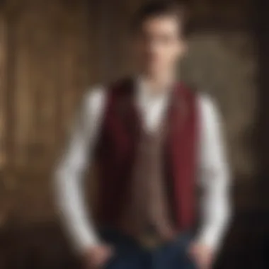 Historical representation of a western waistcoat in a vintage setting