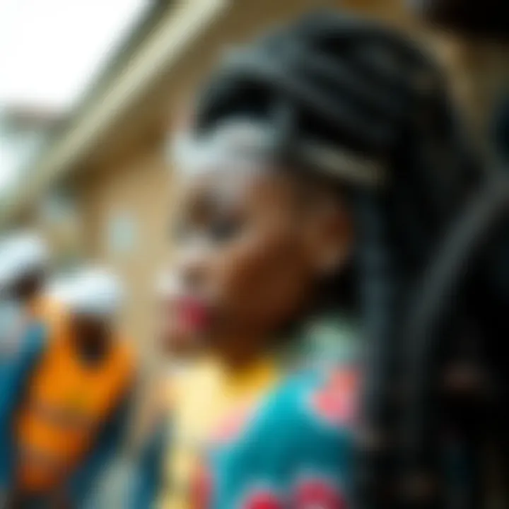 Cultural Significance of Jumbo Braiding A vibrant cultural representation through the art of jumbo braiding.