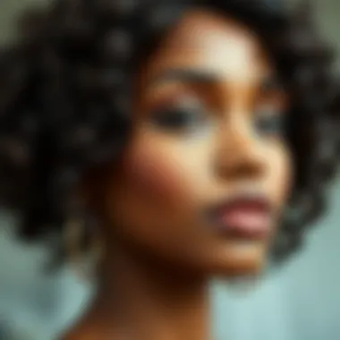 Close-up of a stylishly arranged one inch perm rod hairstyle