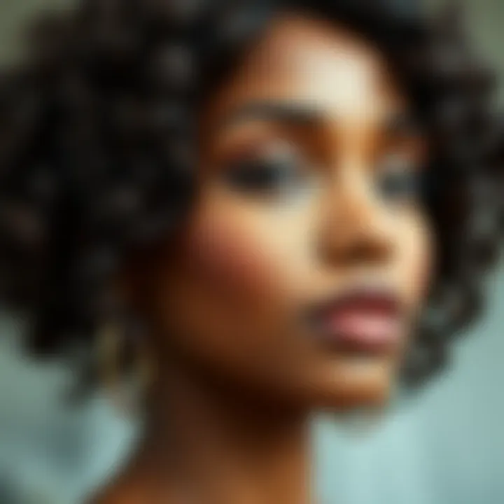 Close-up of a stylishly arranged one inch perm rod hairstyle