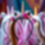 A vibrant collection of unicorn headbands showcasing various designs and colors