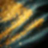 Creative application of gold glitter on fabric