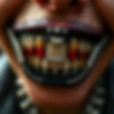 Intricate design of vampire grillz showcasing craftsmanship