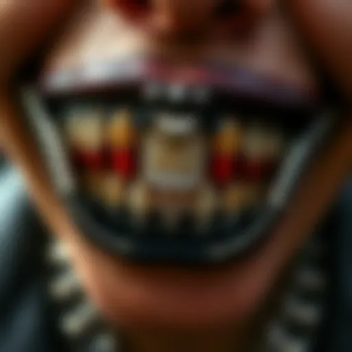 Intricate design of vampire grillz showcasing craftsmanship