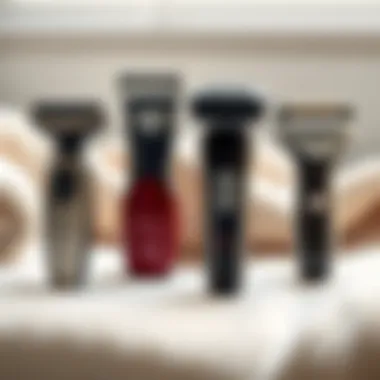 A collection of different sweater shavers highlighting their designs and features.