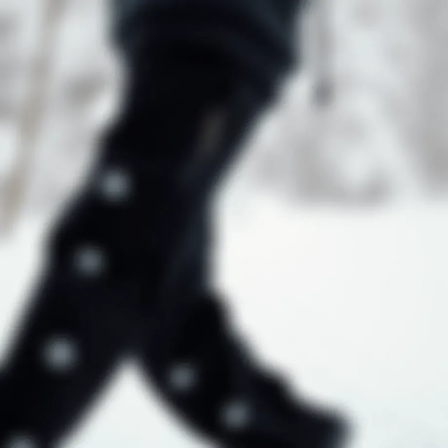 Stylish winter jogger pants showcased against a snowy backdrop