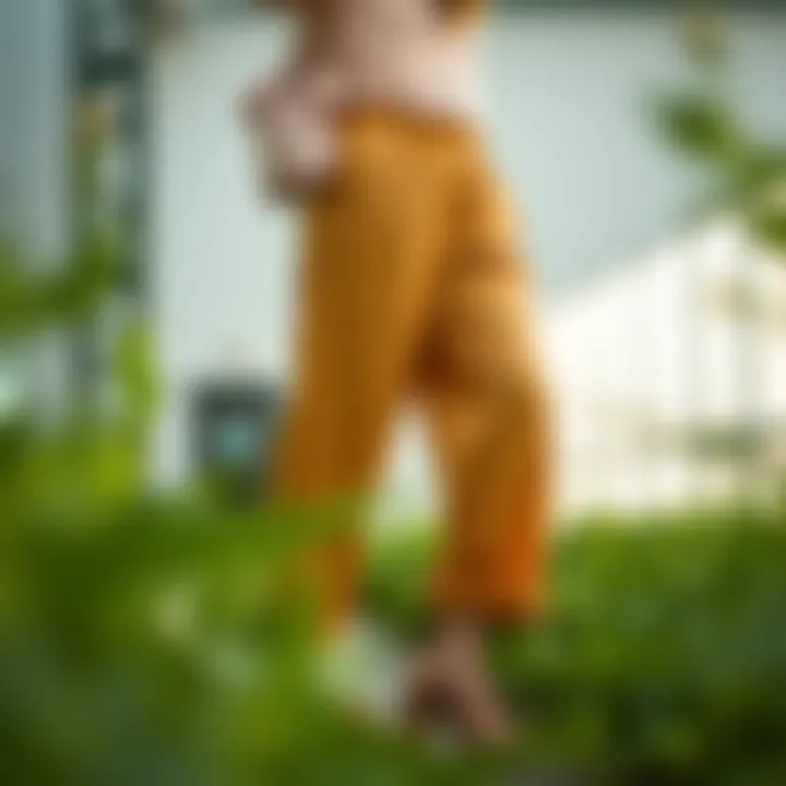 Sustainable materials used in the production of elastic cuff pants