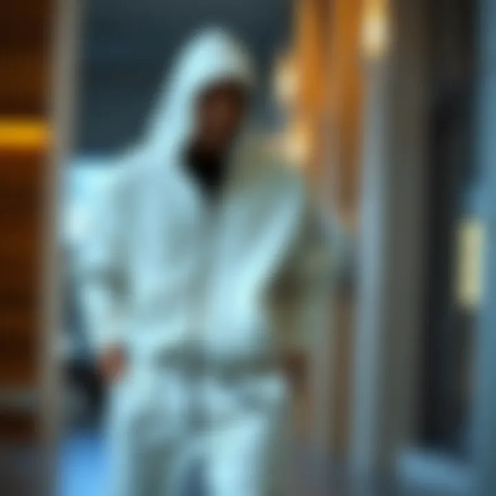 Contemporary Zip-Up Hoodie and Sweatpants Set A stylish ensemble featuring a zip-up hoodie and matching sweatpants set, showcasing modern design elements.