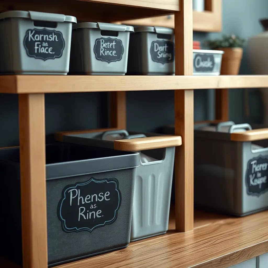 Storage Bins with Chalkboard Labels for Organized Living